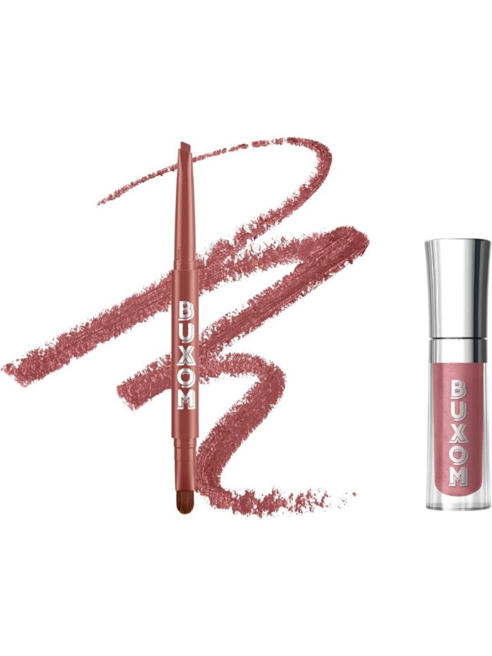 Mini Plumping Lip Polish & Liner Set - Full-On Shine, Hydrating, Long-Lasting